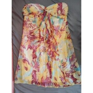 Women's Johnny Martin Strapless Summer Mini Dress Juniors Size 7 Multicolor